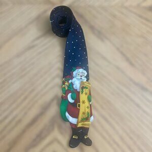 Santa Claus Shaped Christmas Necktie Gift Bag Gift List Red Green Holiday Tie